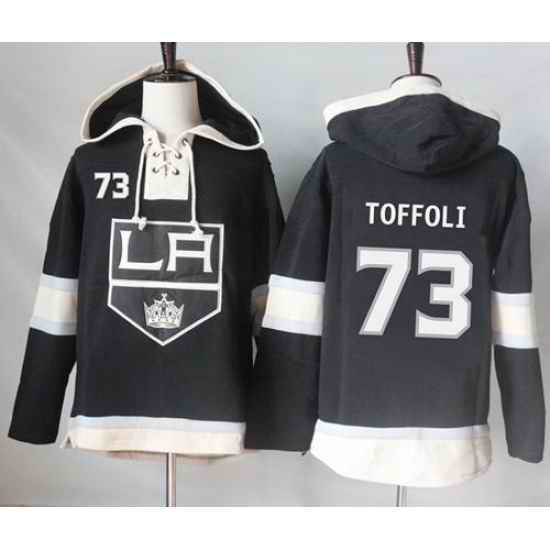 Men Los Angeles Kings 73 Tyler Toffoli Black Sawyer Hooded Sweatshirt Stitched NHL Jersey